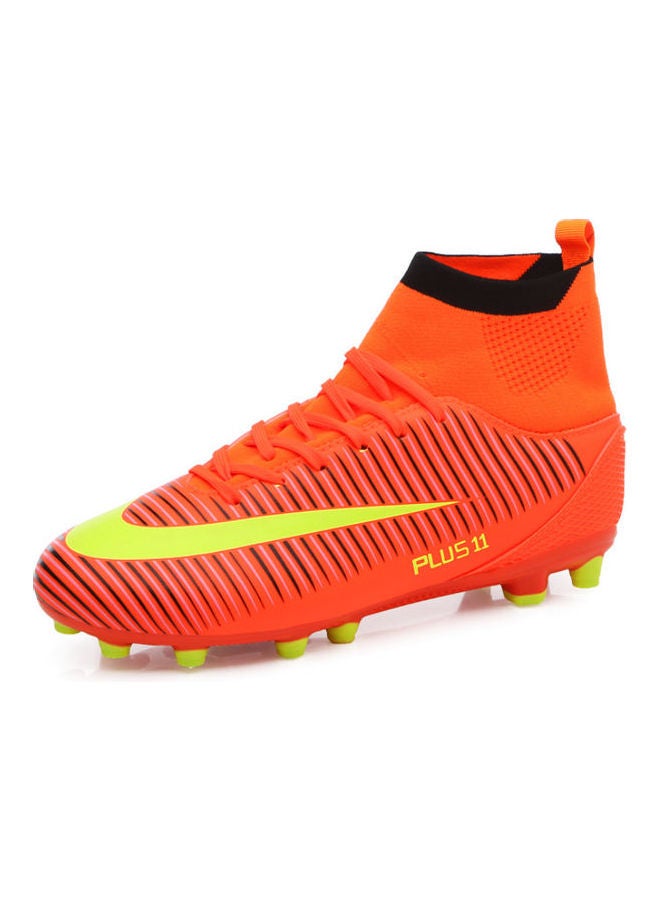 Beauenty High Top Football Tf Broken Nail Training Artificial Grass Match Ag Leather Foot Sports Shoes orange  - Image 1