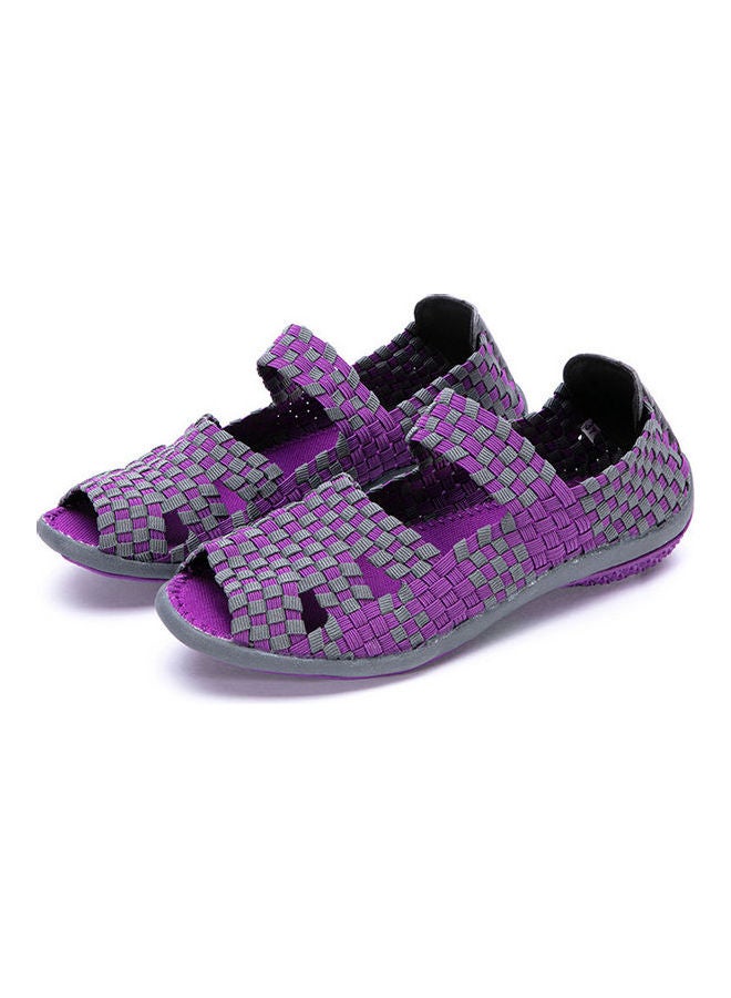 Beauenty Spring And Summer Hand Belt Leisure Cover Feet Fish Mouth Mother One Foot Sandals purple  - Image 2