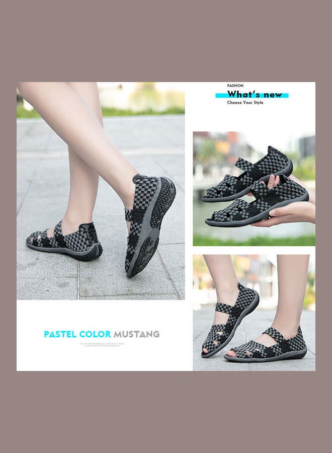 Beauenty Spring And Summer Hand Belt Leisure Cover Feet Fish Mouth Shoes One Foot Sandals black  - Image 2