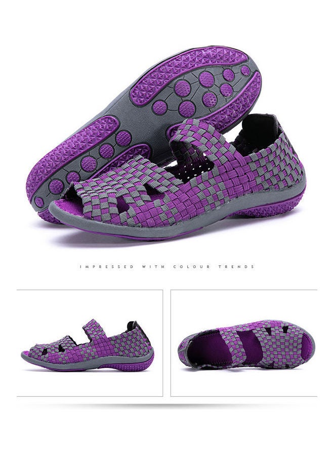 Beauenty Spring And Summer Hand Belt Leisure Cover Feet Fish Mouth Mother One Foot Sandals purple  - Image 1