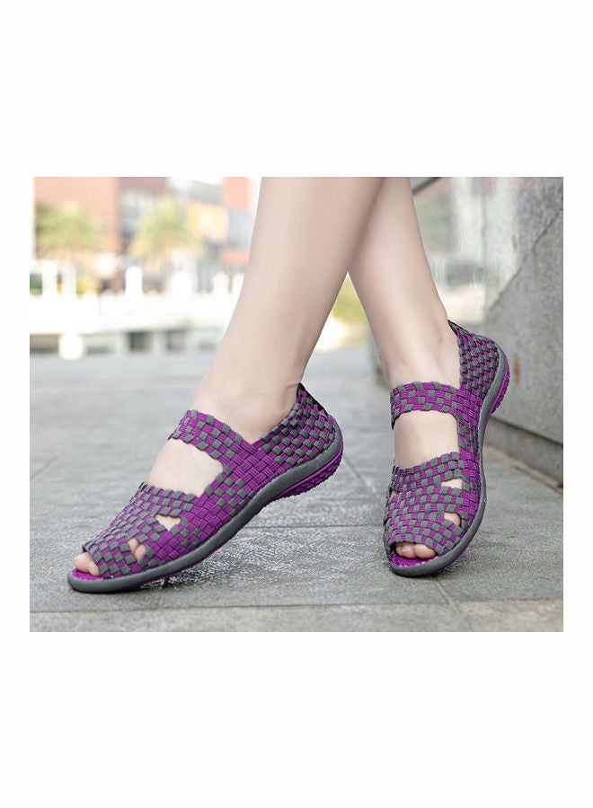 Beauenty Spring And Summer Hand Belt Leisure Cover Feet Fish Mouth Mother One Foot Sandals purple  - Image 4