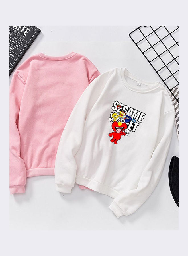 Cartoon Printed  Sweatshirt red  - Image 4