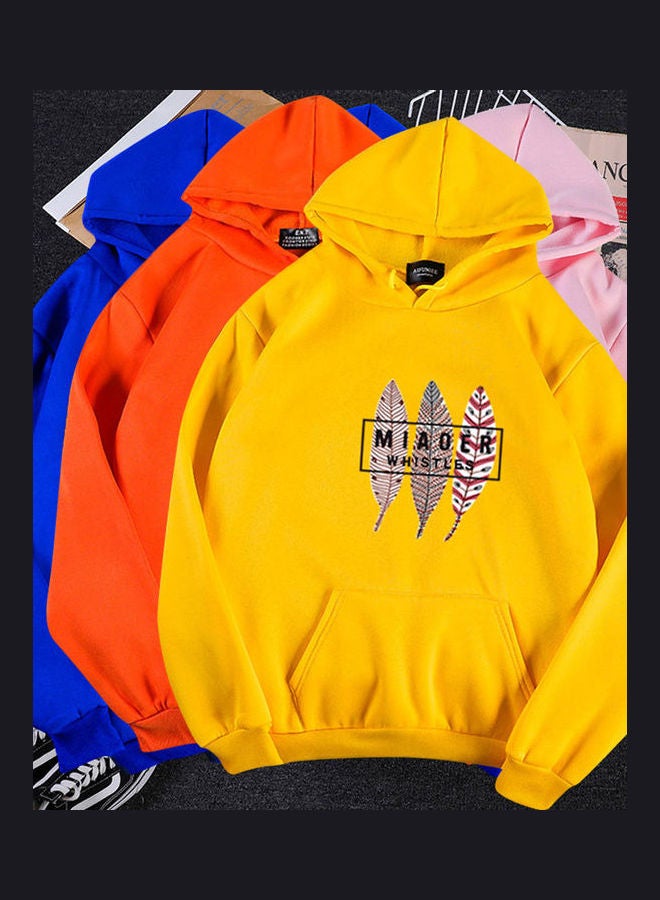 Loose Pullover Hoodie Yellow  - Image 3