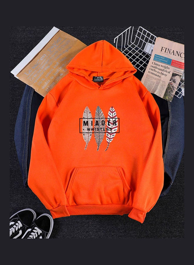 Loose Pullover Hoodie Orange  - Image 1