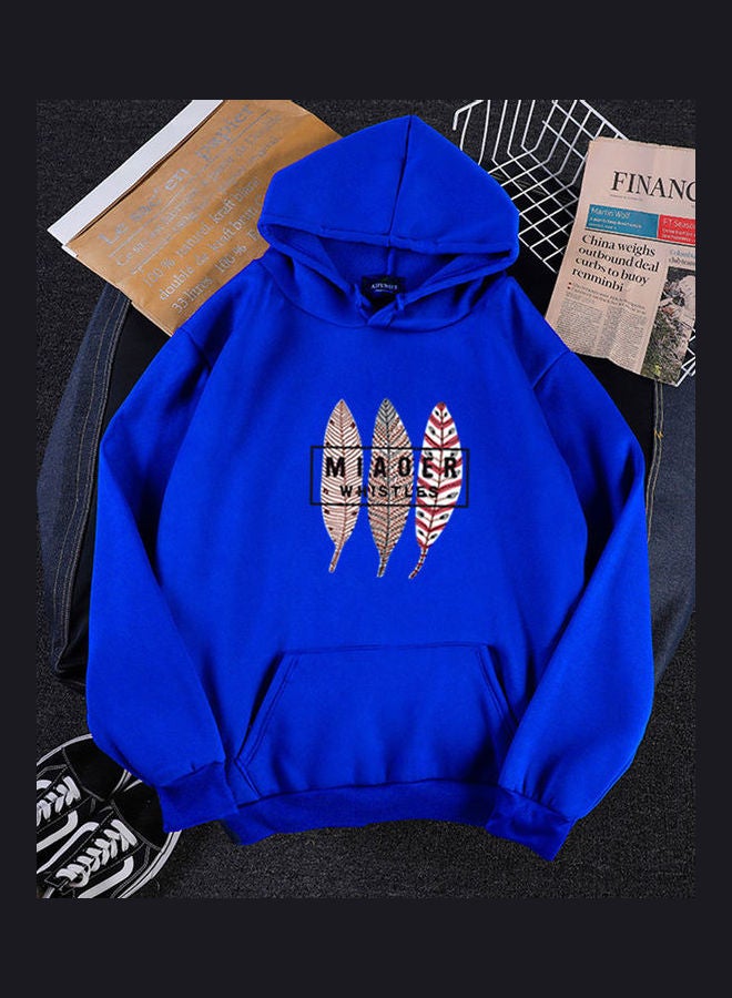 Loose Pullover Hoodie Blue  - Image 1