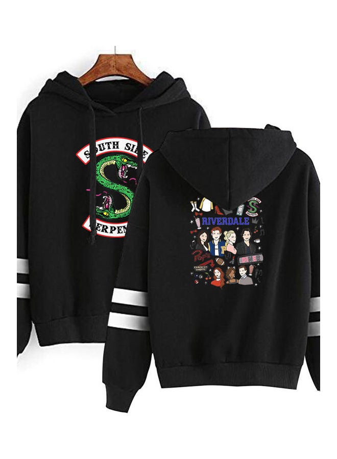 Riverdale Fleece Lined Thickening Hooded Sweater Black  - Image 1