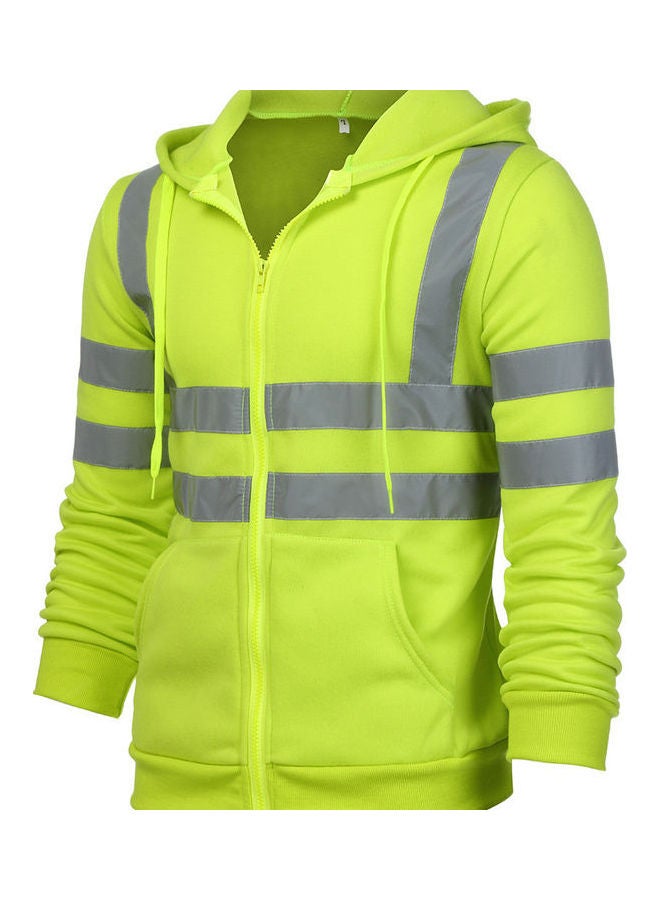 Contract Color Pocket Details Hoodie Green  - Image 4
