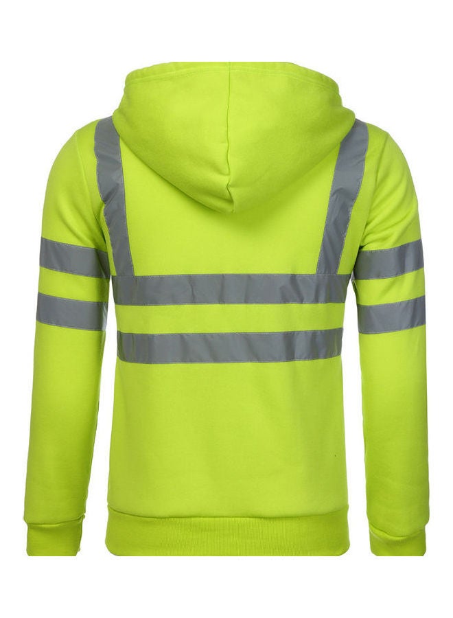 Contract Color Pocket Details Hoodie Green  - Image 2
