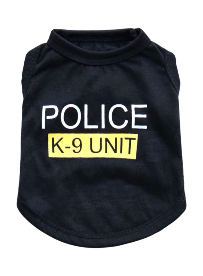 Police K9 Unit Printed Vest For Pet Black/White/Yellow 19cm - Image 1