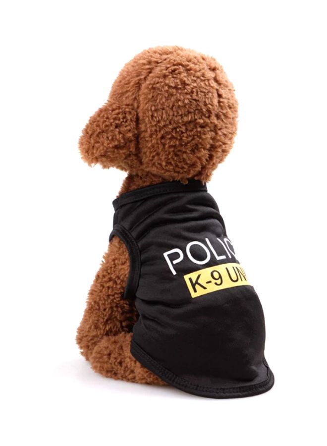 Police K9 Unit Printed Vest For Pet Black/White/Yellow 19cm - Image 2