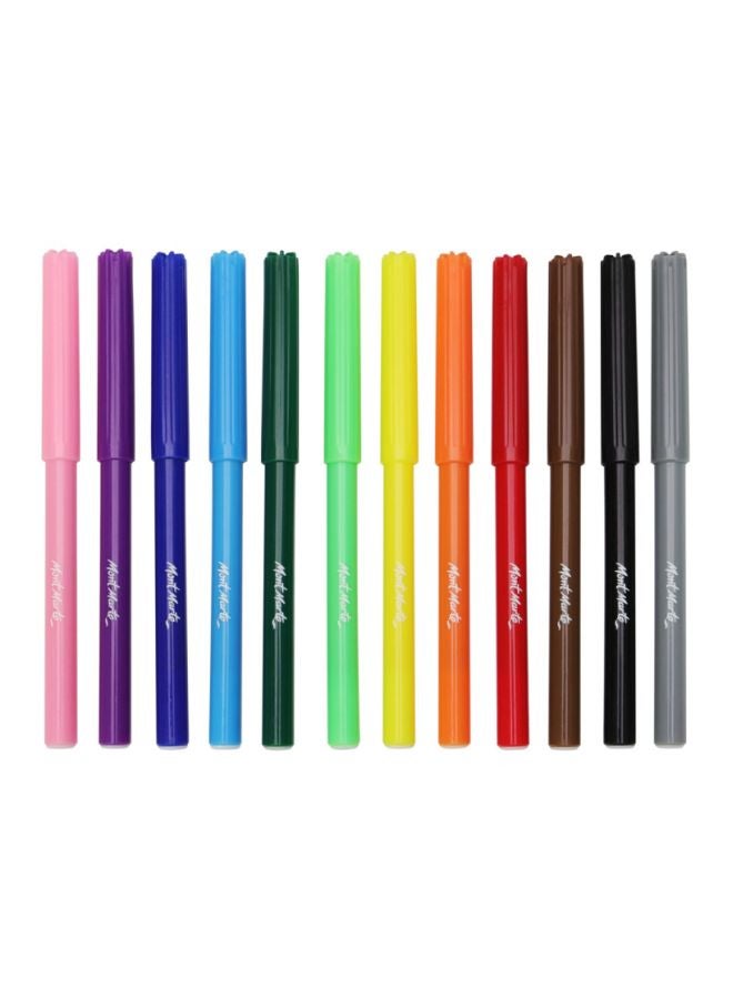 Mont Marte - 12-Piece Felt Tip Marker Set Multicolour - Image 1