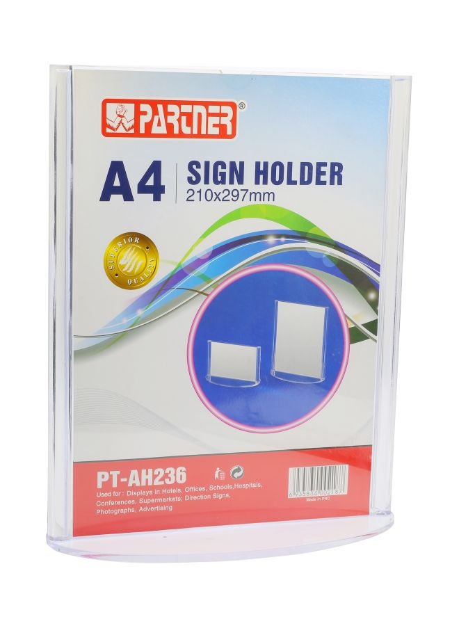 بارتنر - حامل إعلانات مقاس A4 شفاف - Image 1