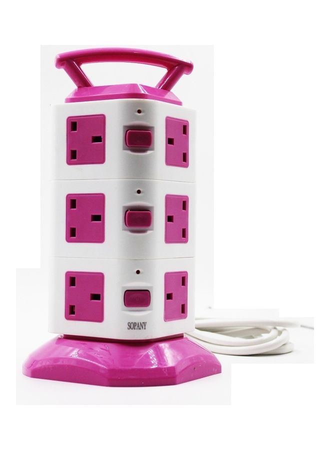 مقبس طاقة عمودي متعدد الوظائف بطول 3 أمتار مزود بمنفذي USB و12 مقبس للشحن متعدد الألوان 3متر - Image 3