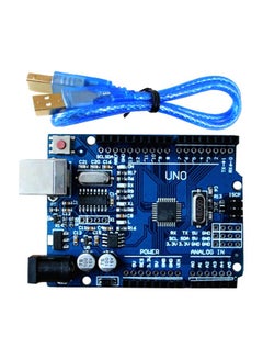 لوحة تطوير أردوينو أونو R3 مع كابل USB لمشروع IDE أونو 68.6x53.5x13سم أزرق