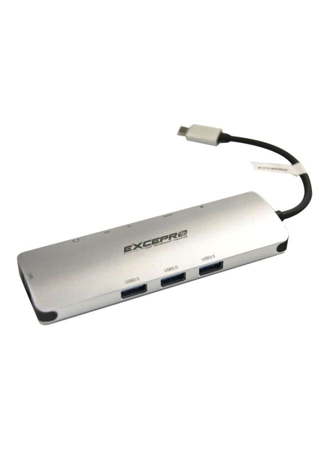 Type-C 9-In-1 USB Hub Silver