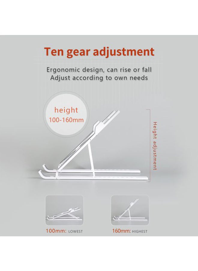 Generic Foldable Ten-Gear Notebook Stand Grey/White  - Image 3