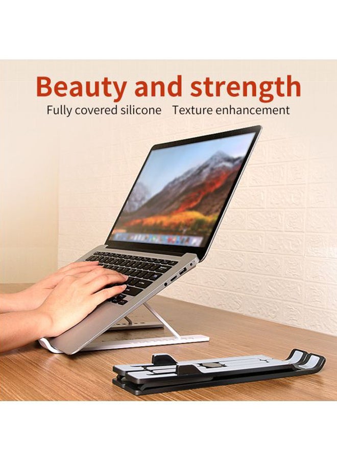 Generic Foldable Ten-Gear Notebook Stand Grey/White  - Image 5