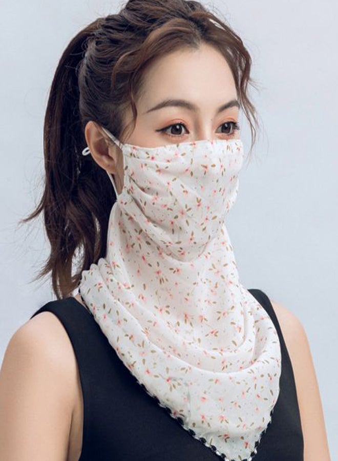 Floral Printed Face Mask White/Pink/Green  - Image 2