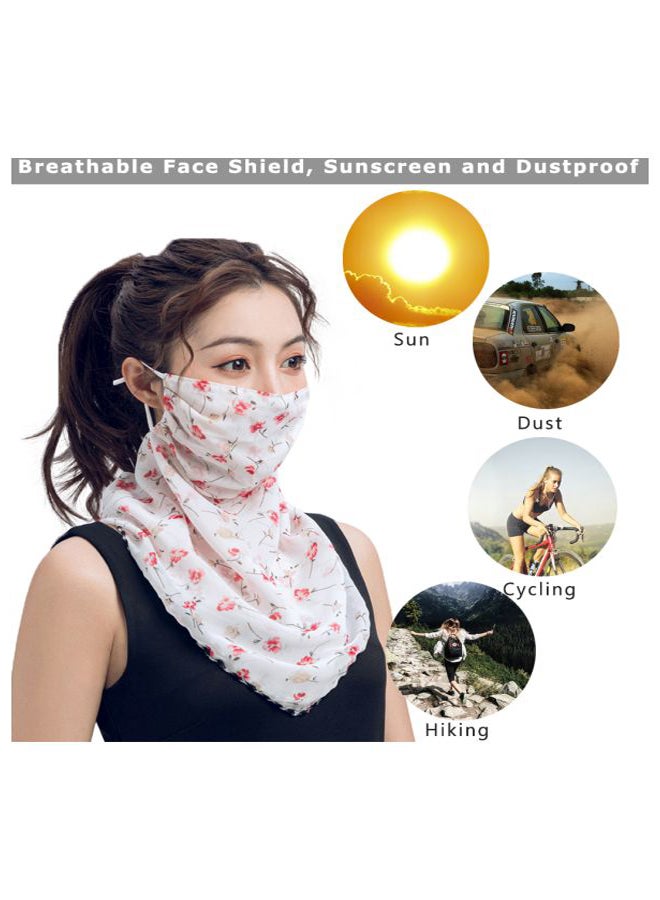 Floral Printed Face Mask White/Pink/Green  - Image 3
