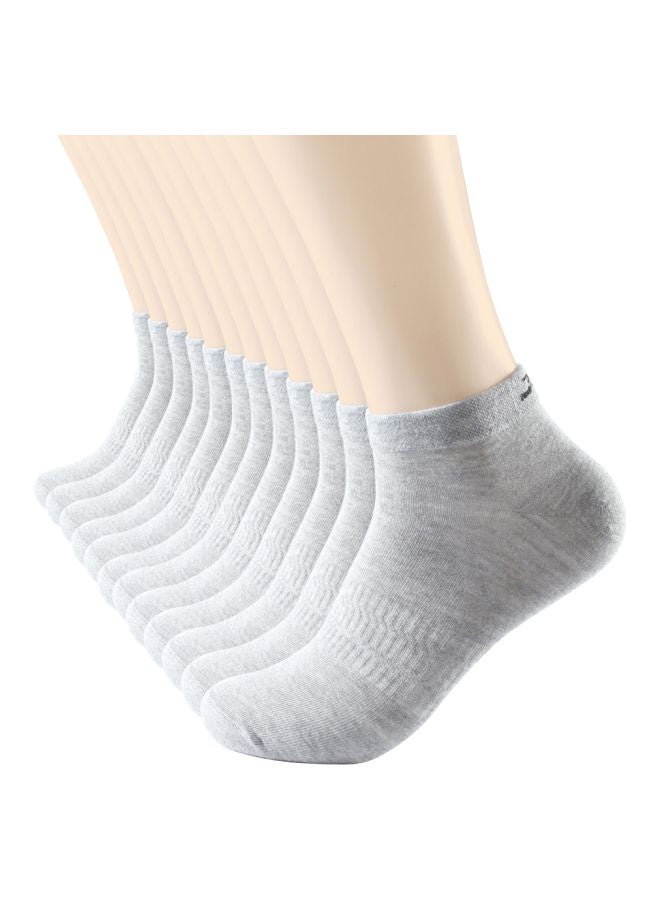 12 Pairs Of Ankle Length Socks Grey  - Image 1