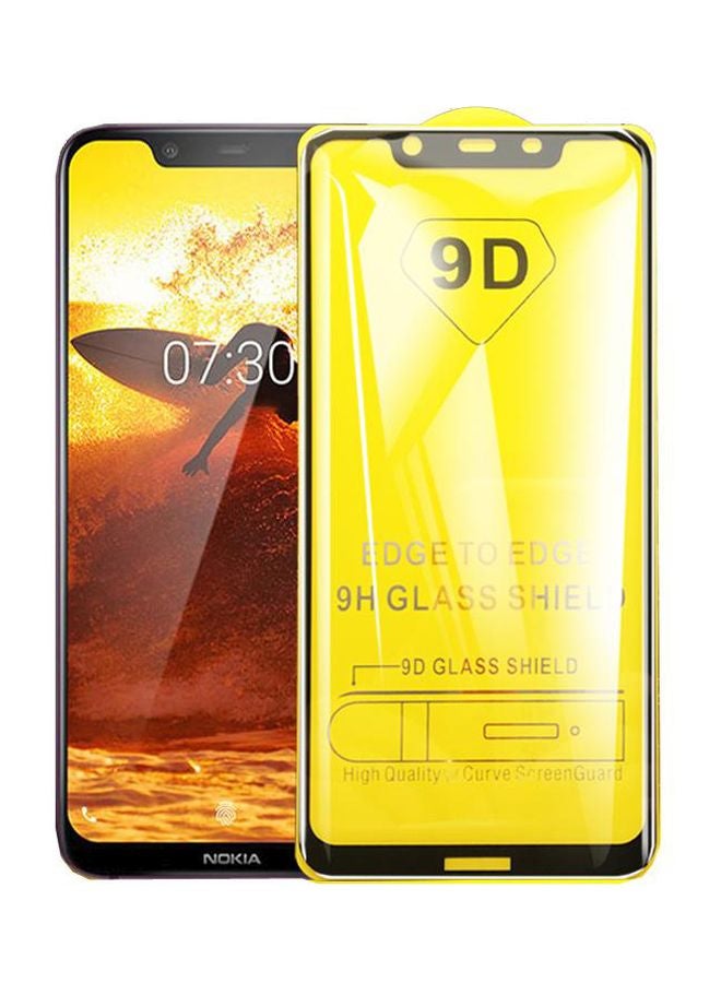 Glass Tempered Glass Screen Protector For Nokia 8.1 Clear/Black - Image 2