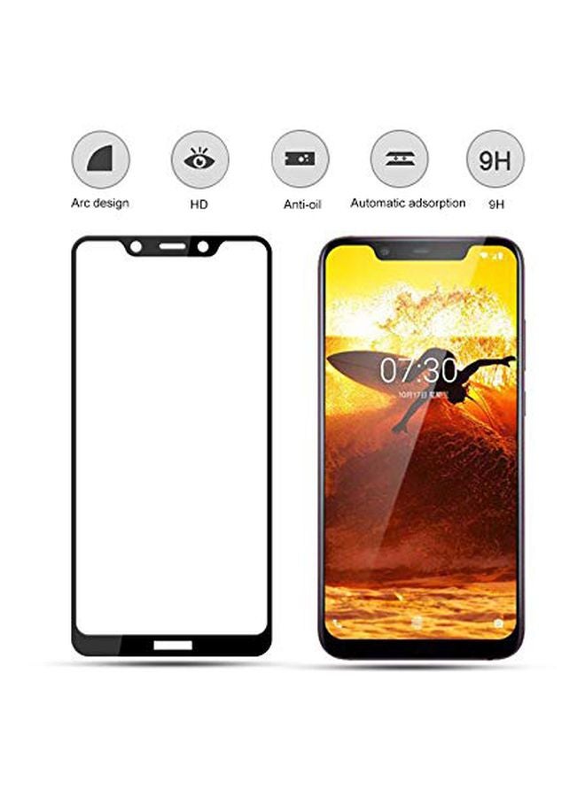 Glass Tempered Glass Screen Protector For Nokia 8.1 Clear/Black - Image 3