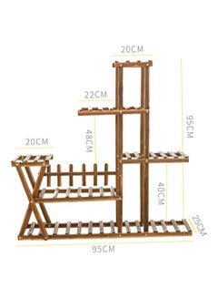 East Lady 5-Tier Flower Pots Display Stand Brown 95x95x25cm  - Image 2