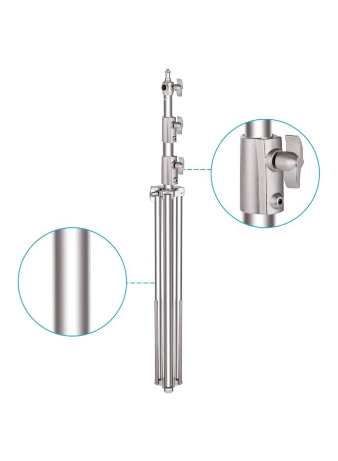 Coopic Stainless Steel Light Stand With Universal Adapter Silver/Black  - Image 2