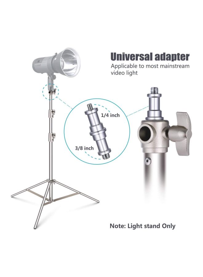 Coopic Stainless Steel Light Stand With Universal Adapter Silver/Black  - Image 5