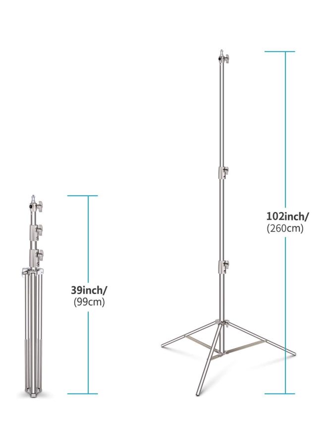 Coopic Stainless Steel Light Stand With Universal Adapter Silver/Black  - Image 4