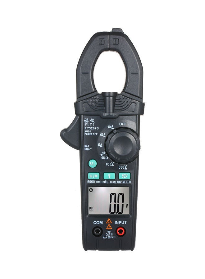 FUYI - AC Clamp Meter 6000 Count High Precision Automatic Range Black 21.00 X 4.00 X 11.60cm - Image 1