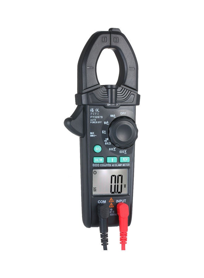 FUYI - AC Clamp Meter 6000 Count High Precision Automatic Range Black 21.00 X 4.00 X 11.60cm - Image 1