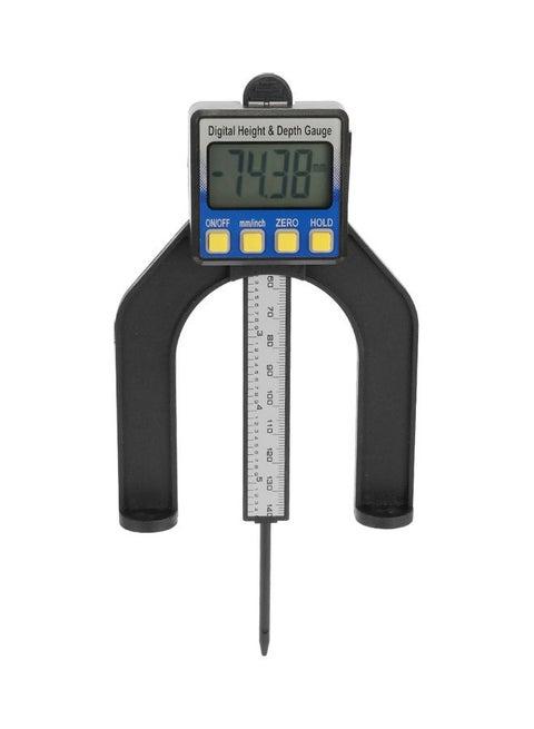مقياس للارتفاع والعمق مقاس من 0 إلى 85 مم ومزود بمغناطيس وشاشة LCD رقمية عالية الدقة  ، لون أسود، مقاس 20.50×2.00×12.50 سنتيمترًا أسود 20.50 X 2.00 X 12.50سم