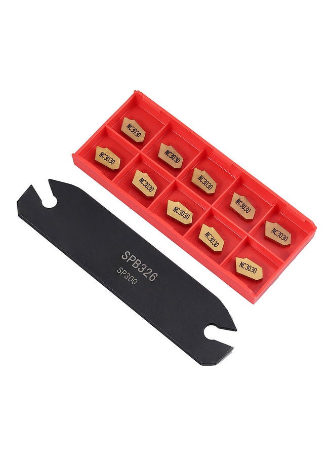 طقم أدوات خراطة مقاس 26 مم مع 10 قطع ممن قطع تقطيع من الكربيد طراز GTN-3 SP300 متعدد الألوان 12.00 X 2.00 X 4.00سم  - Image 1