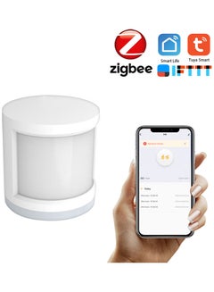 Super Mini Tuya Powered ZigBee PIR Motion Sensor Wireless Passive Infrared Detector Security White 7.3 x 3.7 x 6.1cm
