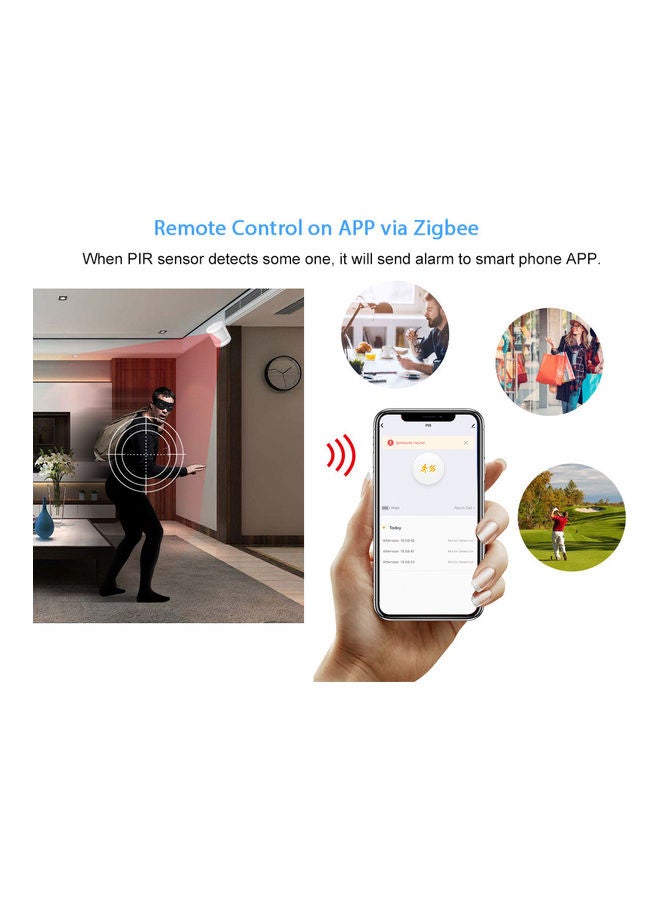 Generic - Super Mini Tuya Powered ZigBee PIR Motion Sensor Wireless Passive Infrared Detector Security White 7.3 x 3.7 x 6.1cm - Image 1