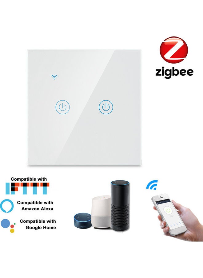 Zigbee Smart Light Switch Smart Life/Tuya APP Remote Control White 14 x 5.5 x 9cm  - Image 1