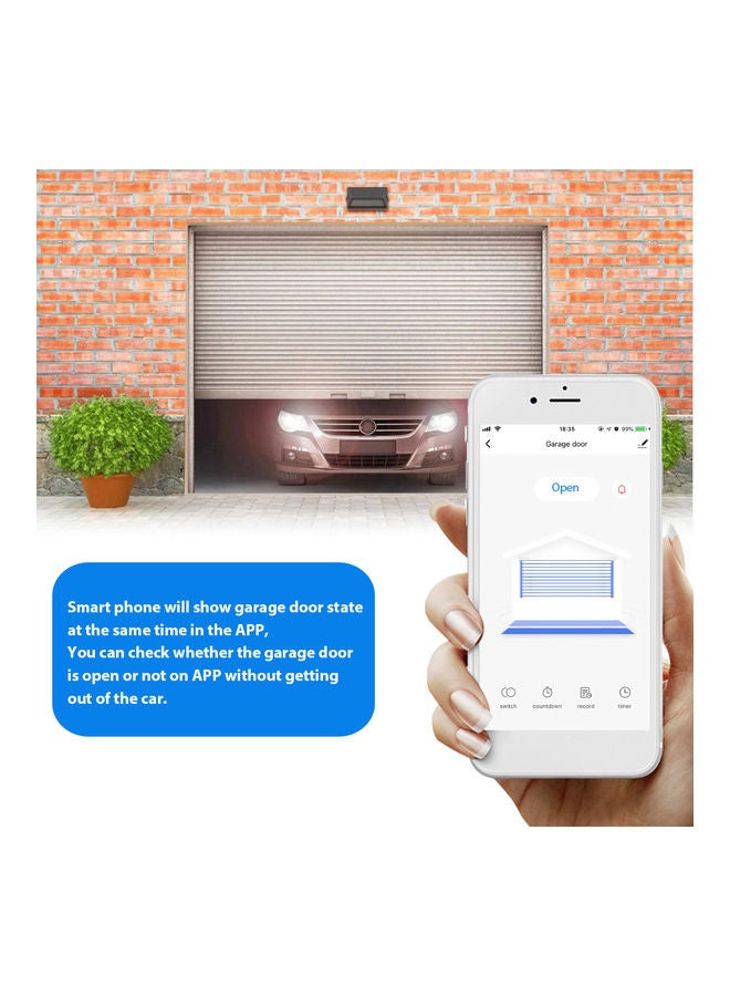WIFI Intelligent Garage Door Opener Controller Lift Switch Mobile Phone APP Smart Life/Tuya Remote Control Black 16 x 5 x 12cm  - Image 4