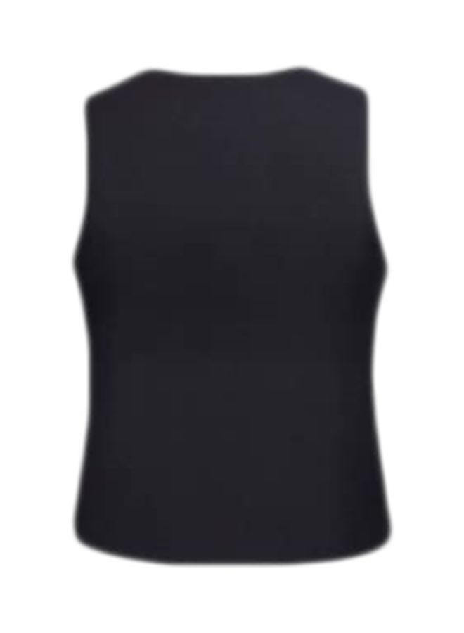 Zip Detail Sweat Trainer Vest Black - Image 2