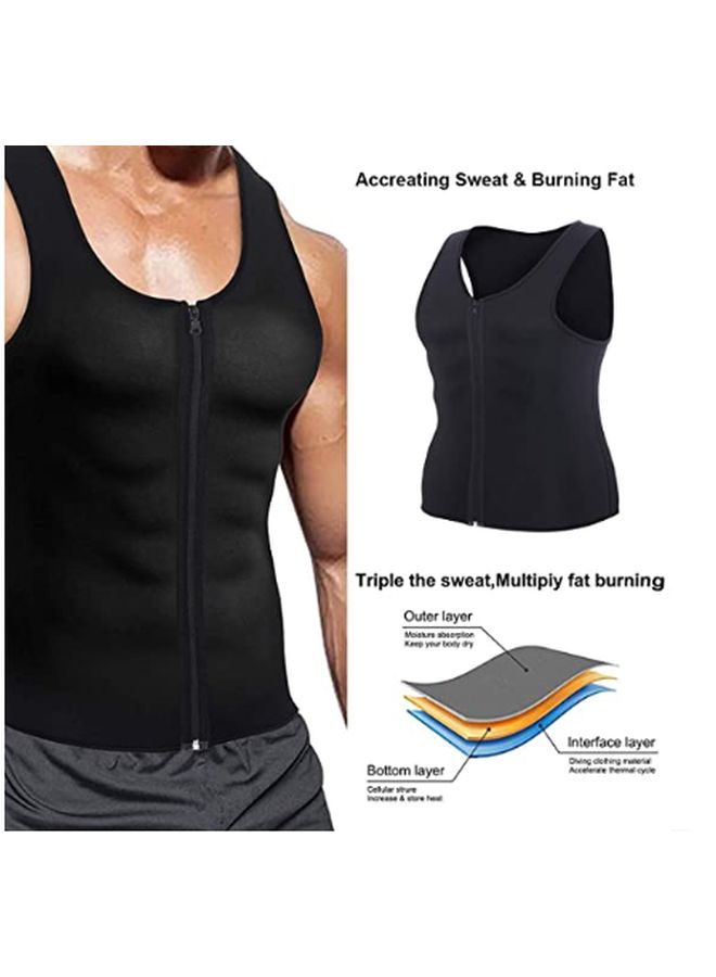 Zip Detail Sweat Trainer Vest Black - Image 3