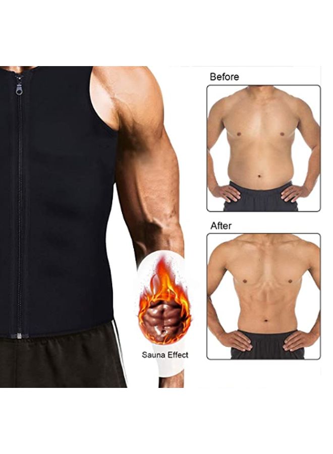 Zip Detail Sweat Trainer Vest Black - Image 4