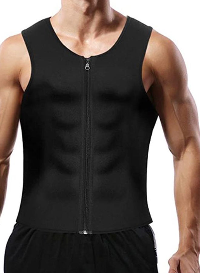 Zip Detail Sweat Trainer Vest Black - Image 5