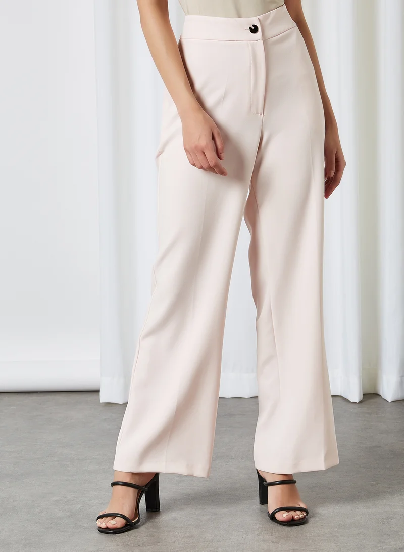 ELEGANZA Crepe Straight Cut Wide Leg Pants