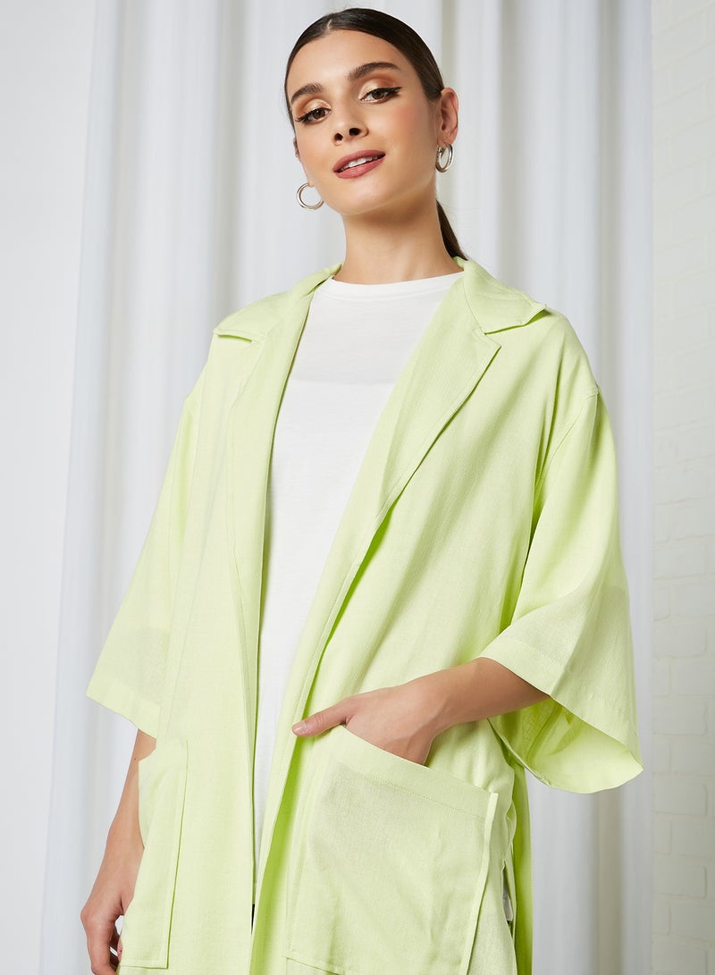 ELEGANZA - Trench Bell Sleeve Jacket Neon Green - Image 1