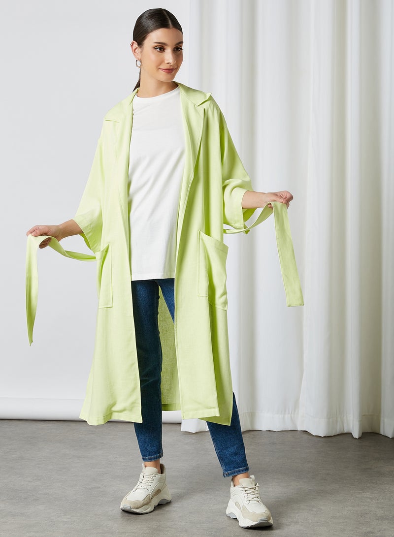 ELEGANZA - Trench Bell Sleeve Jacket Neon Green - Image 1