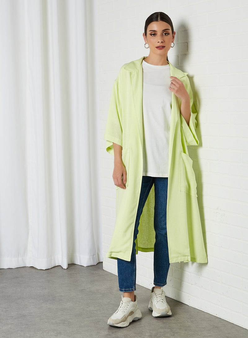 ELEGANZA - Trench Bell Sleeve Jacket Neon Green - Image 1