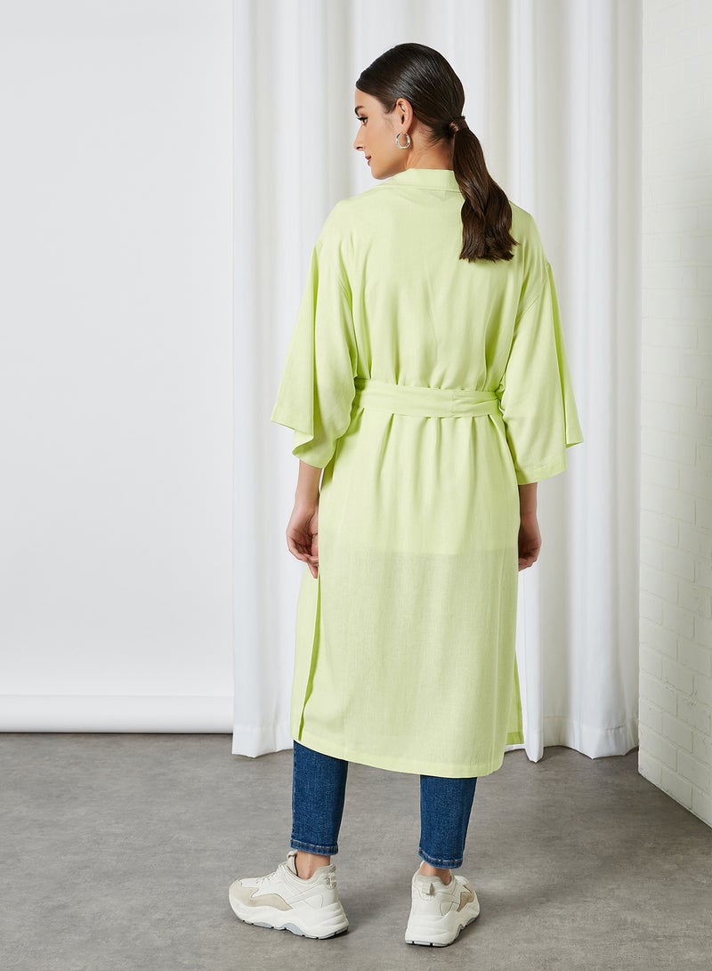 ELEGANZA - Trench Bell Sleeve Jacket Neon Green - Image 1