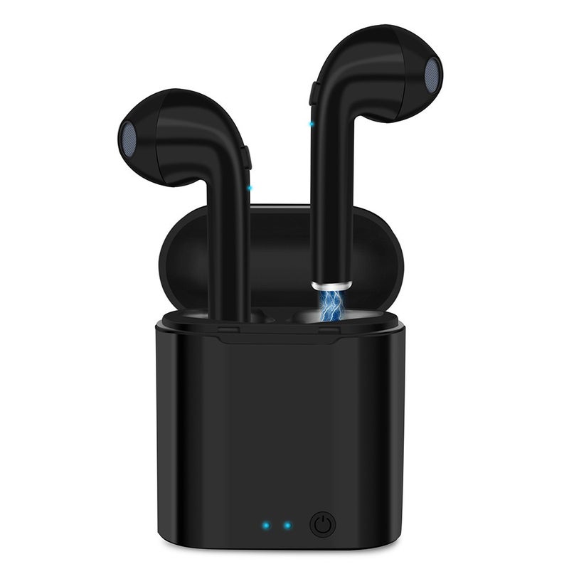 Generic - i7S TWS BT5.0 Wireless Sports Earbuds Cordless Handsfree In Ear Stereo Headset with Charging Box Black - Image 1