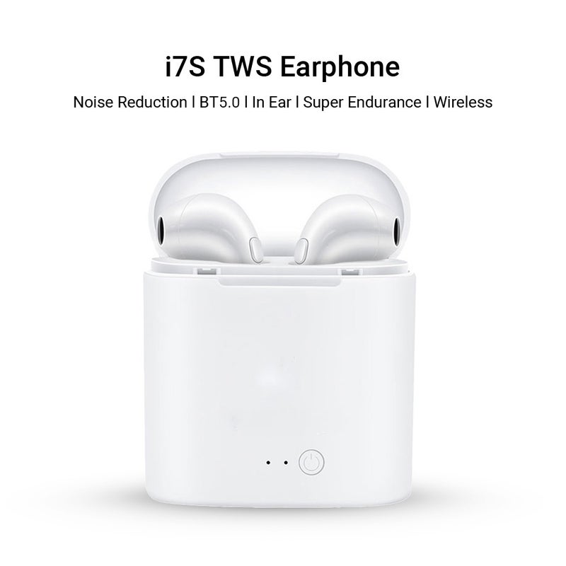 Generic - i7S TWS BT5.0 Wireless Sports Earbuds Cordless Handsfree In Ear Stereo Headset with Charging Box Black - Image 1