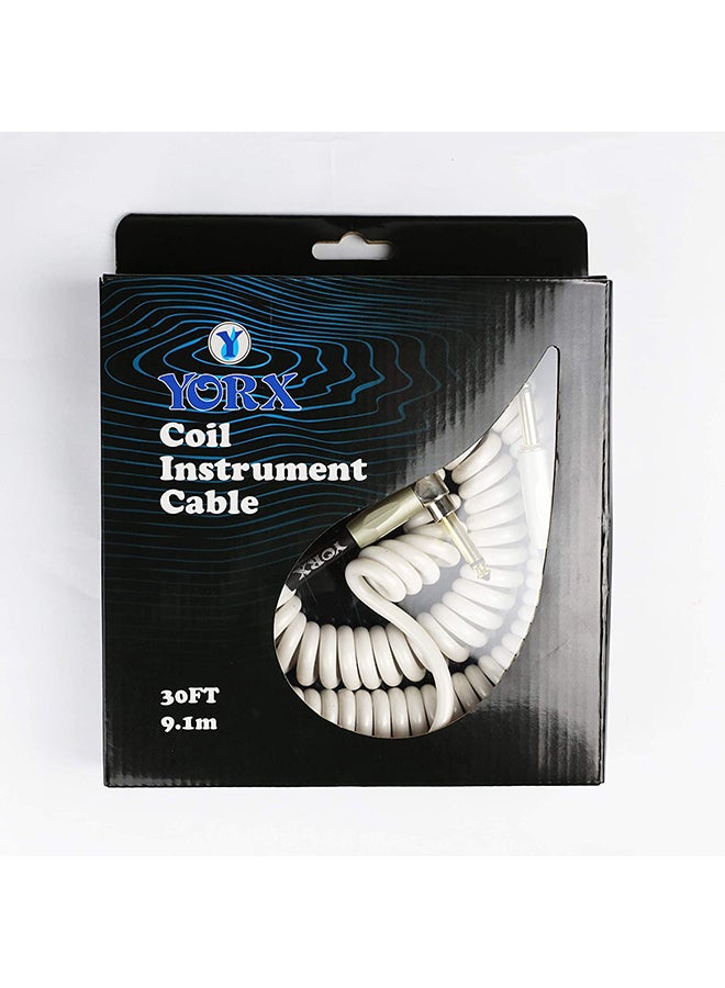 YORX Coil Instrument Cable White 